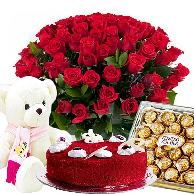 Midnight Cake n Flowers delivery in Hyderabad