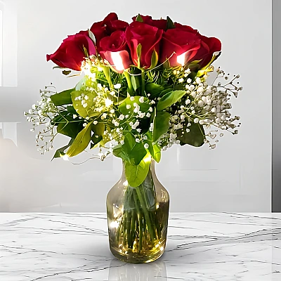 Romantic Red rose bouquet delivery in Bhel