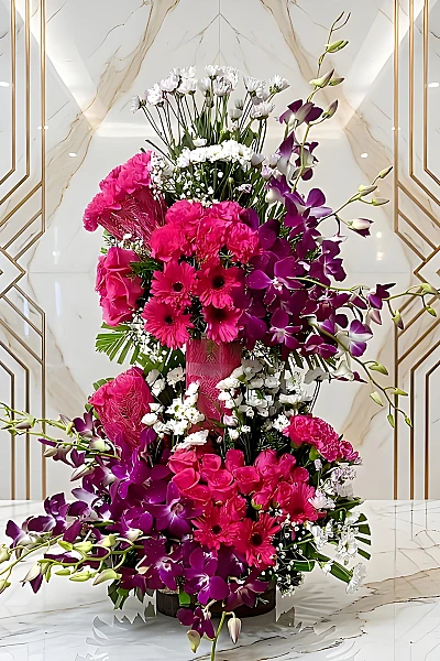 Tall floral arrangement delivery Karkhana