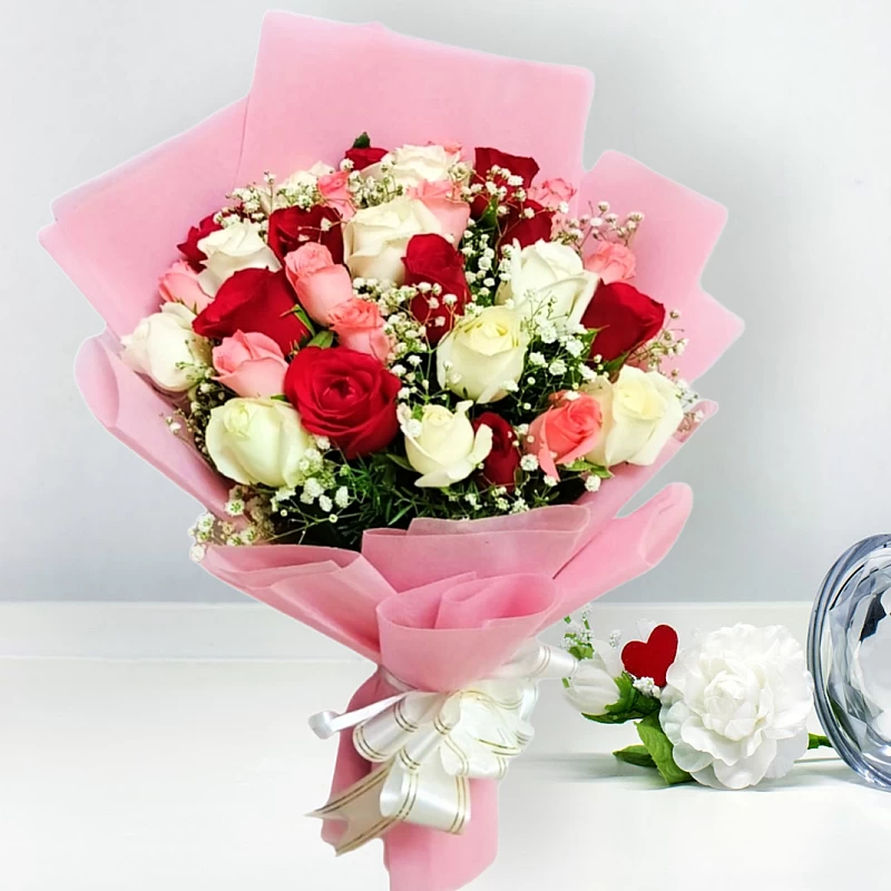 Mixed colour Rose bouquet