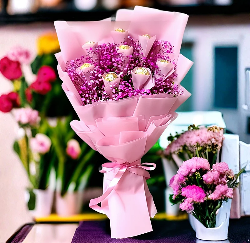 Sweetheart Ferrero Rocher bouquet online in Koti